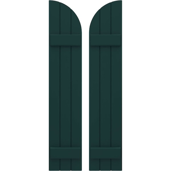 Ekena Millwork Americraft 3-Board (2 Batten) Wood Joined Board-n-Batten Shutters w/ Arch Top, ARW101BQ311X77FGH, PR ARW101BQ311X77FGH - main